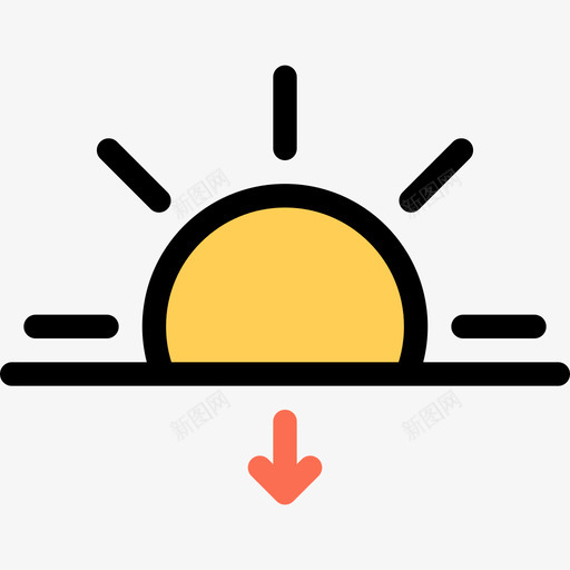 日落天气和保险色彩图标svg_新图网 https://ixintu.com 天气和保险 日落 色彩