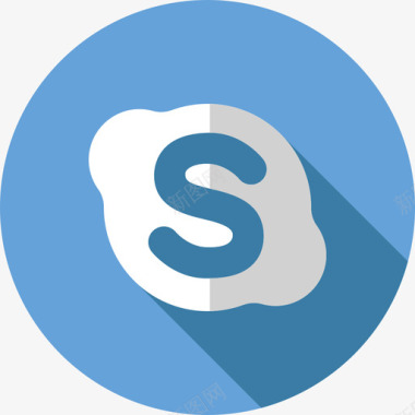 Skype社交媒体图标扁平图标