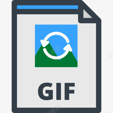 Gif文件类型2线性颜色图标图标