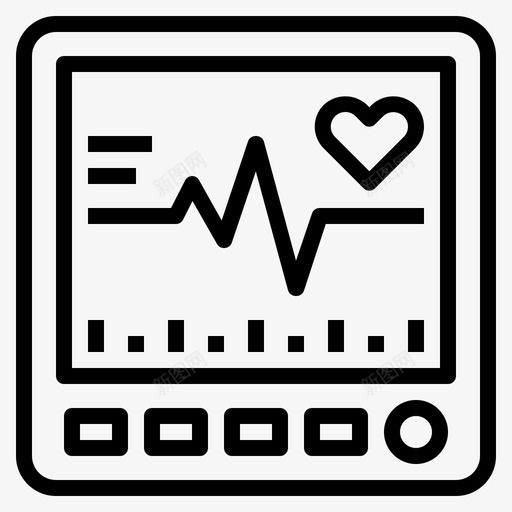 心率医疗保健监护仪图标svg_新图网 https://ixintu.com 医疗001 医疗保健 心率 监护仪 脉搏