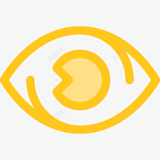 眼睛用户界面10黄色图标svg_新图网 https://ixintu.com 用户界面10 眼睛 黄色