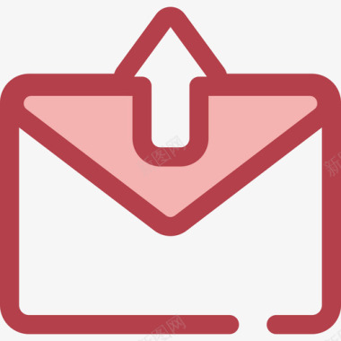 电子邮件通讯9红色图标图标