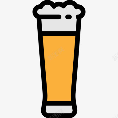 啤酒食品和餐厅大包装颜色线性颜色图标图标
