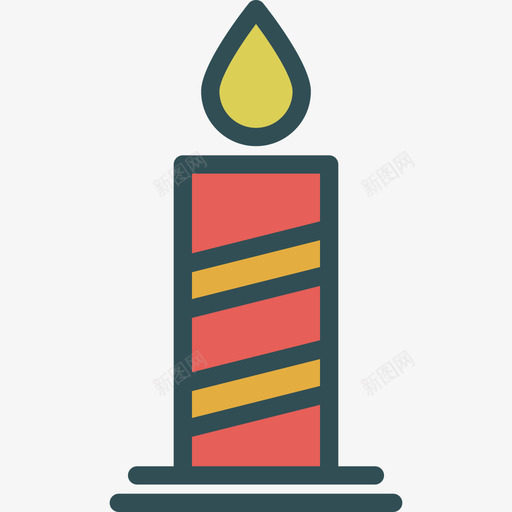 彩色蜡烛8个节日图标svg_新图网 https://ixintu.com 8个节日 彩色蜡烛