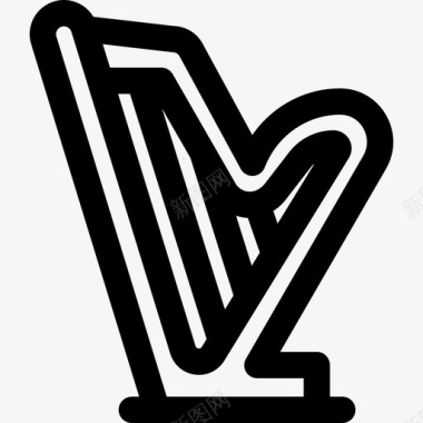 竖琴乐器7线性图标图标