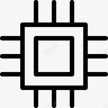 微型芯片硬件套件线性图标图标