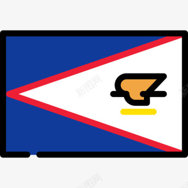 美属萨摩亚旗帜收藏长方形图标图标