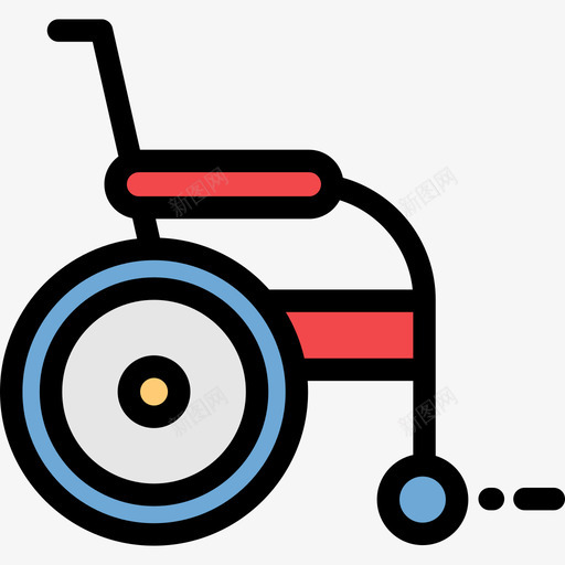 轮椅医疗元素颜色2线性颜色图标svg_新图网 https://ixintu.com 医疗元素颜色2 线性颜色 轮椅