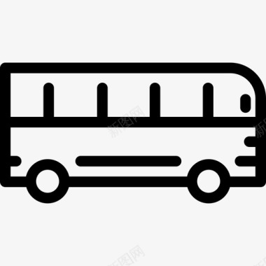 公共汽车运输车辆2直线图标图标