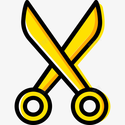 剪刀缝纫4黄色图标svg_新图网 https://ixintu.com 剪刀 缝纫4 黄色