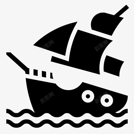 沉船巡航海盗图标svg_新图网 https://ixintu.com 巡航 沉船 海盗 海盗元素雕文 运输