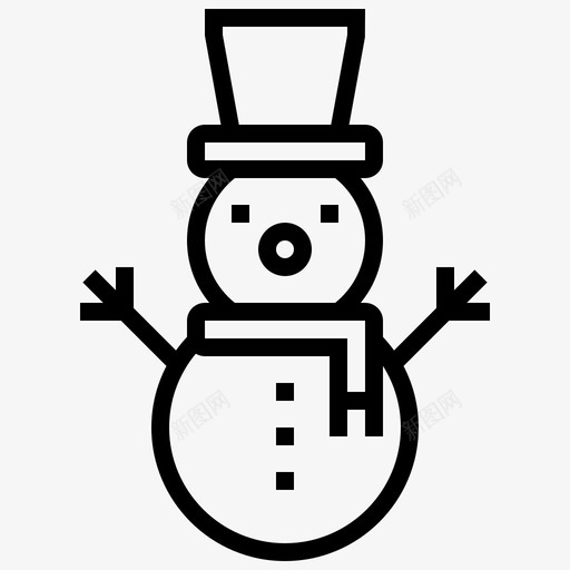 雪人圣诞快乐图标svg_新图网 https://ixintu.com 圣诞 圣诞行 快乐 雪人