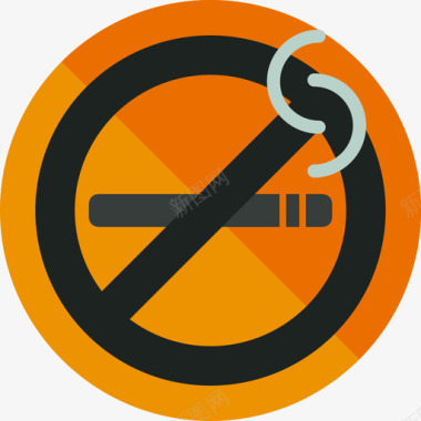 禁止吸烟机场标志圆形平面图标图标