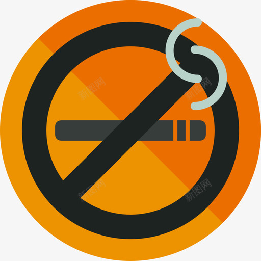 禁止吸烟机场标志圆形平面图标svg_新图网 https://ixintu.com 圆形平面 机场标志 禁止吸烟