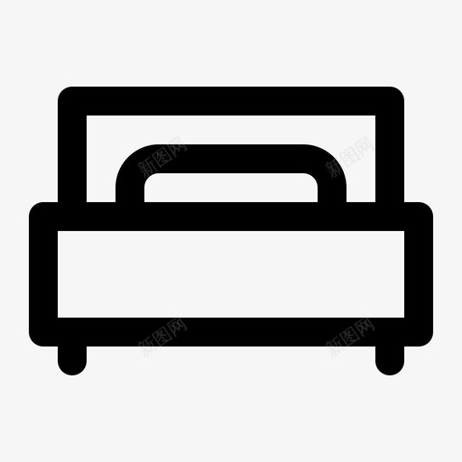 单人床卧室家具图标svg_新图网 https://ixintu.com 单人床 卧室 家具 房子 酒店和度假线图标集