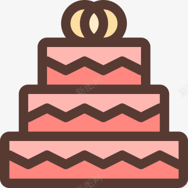 婚礼蛋糕节日图标颜色图标