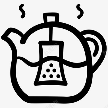 茶壶饮料热的图标图标