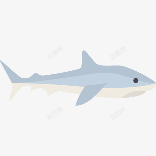 鲨鱼动物19扁平图标svg_新图网 https://ixintu.com 动物19 扁平 鲨鱼
