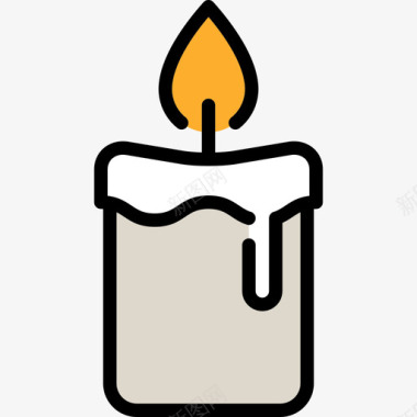 蜡烛万圣节4线性颜色图标图标