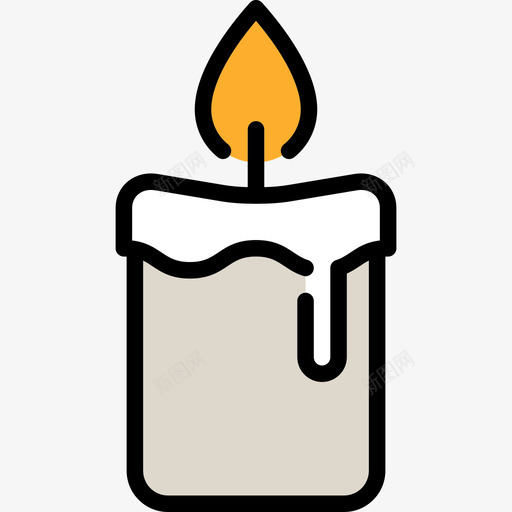 蜡烛万圣节4线性颜色图标svg_新图网 https://ixintu.com 万圣节4 线性颜色 蜡烛