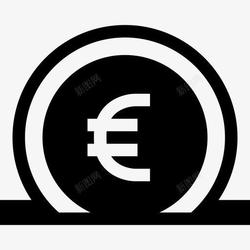 存款欧元银行货币图标svg_新图网 https://ixintu.com 储蓄 存款欧元 小黑 货币 银行