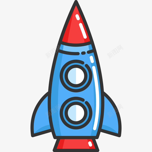 火箭卡通太空图标线性颜色svg_新图网 https://ixintu.com 卡通太空图标 火箭 线性颜色