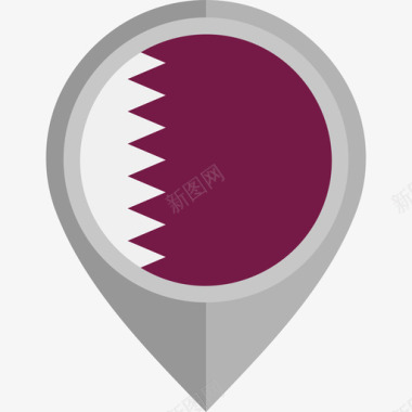 卡塔尔国旗圆形图标图标