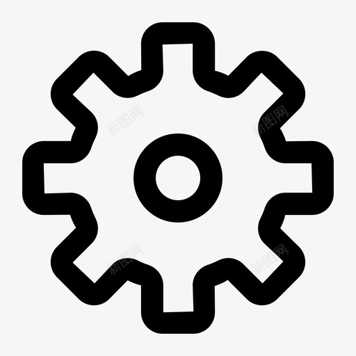 齿轮配置机器零件图标svg_新图网 https://ixintu.com 机器零件 用户界面线图标集 设置 配置 齿轮
