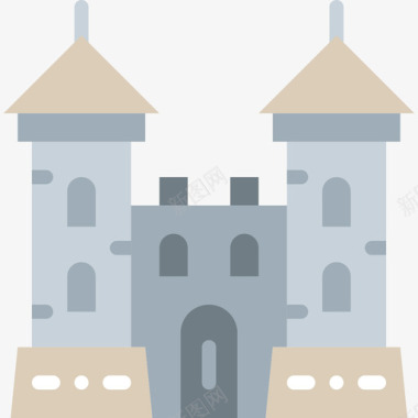 城堡中世纪3平房图标图标