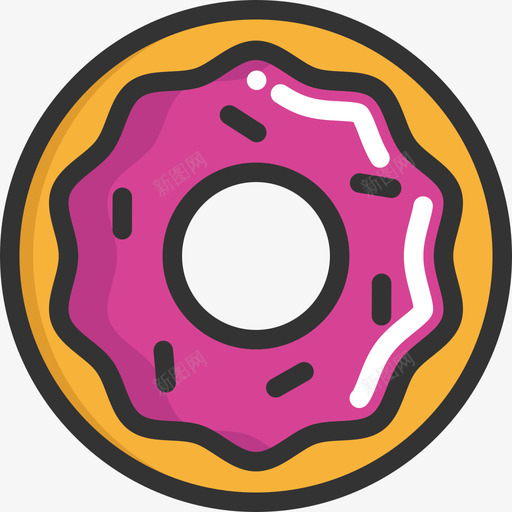 甜甜圈食品线性颜色线性颜色图标svg_新图网 https://ixintu.com 甜甜圈 线性颜色 食品线性颜色