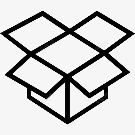 Dropbox社交媒体3线性图标svg_新图网 https://ixintu.com Dropbox 社交媒体3 线性