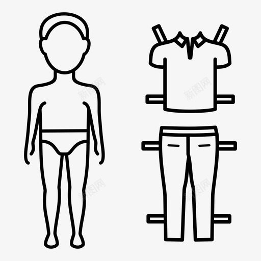 纸娃娃男孩建筑图标svg_新图网 https://ixintu.com 人物塑造 建筑 男孩 纸娃娃 纸玩具 衬衫