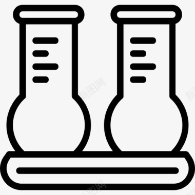 烧瓶科学8号线性图标图标