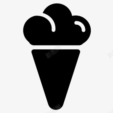 冰淇淋蛋卷冰淇淋筒图标图标
