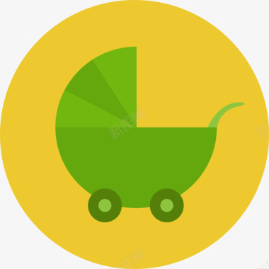 婴儿推车婴儿车怀孕圆形平面图标图标