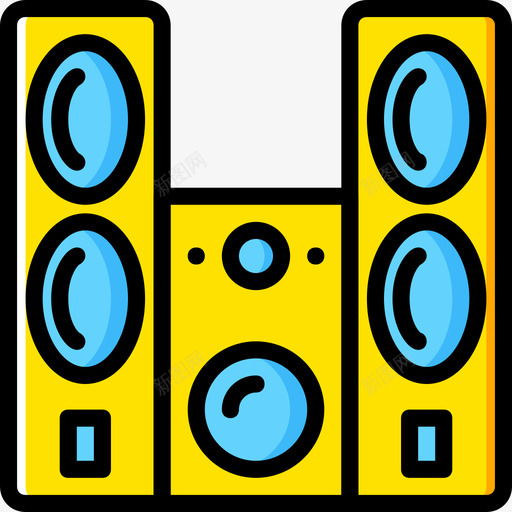 音响系统音乐9黄色图标svg_新图网 https://ixintu.com 音乐9 音响系统 黄色
