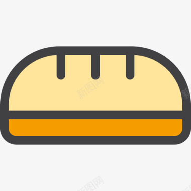 面包野餐和烧烤图标线性颜色图标