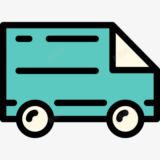 送货卡车电子商务图标集合线性颜色svg_新图网 https://ixintu.com 电子商务图标集合 线性颜色 送货卡车