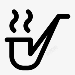 烟熏图标烟斗酒杯复古图标高清图片