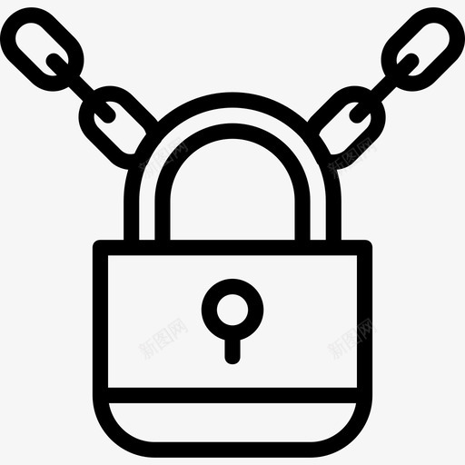 挂锁安全10线性图标svg_新图网 https://ixintu.com 安全10 挂锁 线性