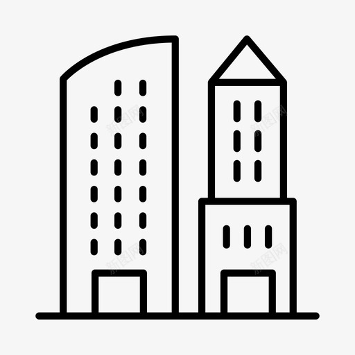 建筑商业城市图标svg_新图网 https://ixintu.com 商业 城市 城镇 建筑