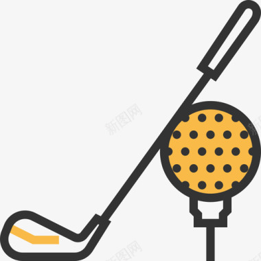 高尔夫运动装备2黄影图标图标