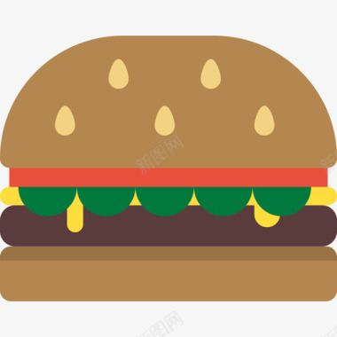 汉堡食品和饮料3平的图标图标