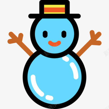 雪人圣诞线性圣诞饰品图标图标
