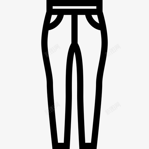 牛仔裤时尚元素线性图标svg_新图网 https://ixintu.com 时尚元素 牛仔裤 线性