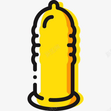 避孕套浪漫生活方式3黄色图标图标