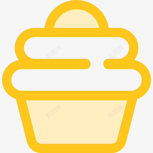 纸杯蛋糕生日派对10黄色图标svg_新图网 https://ixintu.com 生日派对10 纸杯蛋糕 黄色