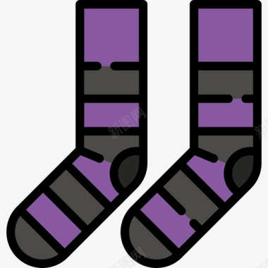 袜子万圣节4线性颜色图标图标