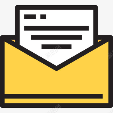 电子邮件办公套件2线型颜色图标图标