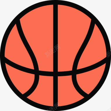 篮球运动器材4彩色图标图标